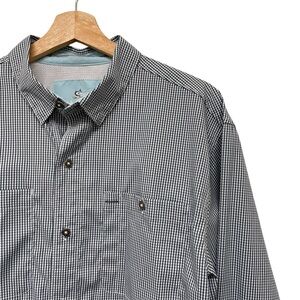 Johnny Morris World Wide Sportsman Mens Angler Blue Check L/S Shirt - Large